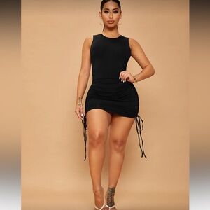 SHEIN Cut-Out Black Bodycon dress with adjustable strings